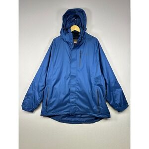 Gorpcore Mountain Warehouse Mens XXL Blue Extreme Waterproof Rain Jacket Hooded